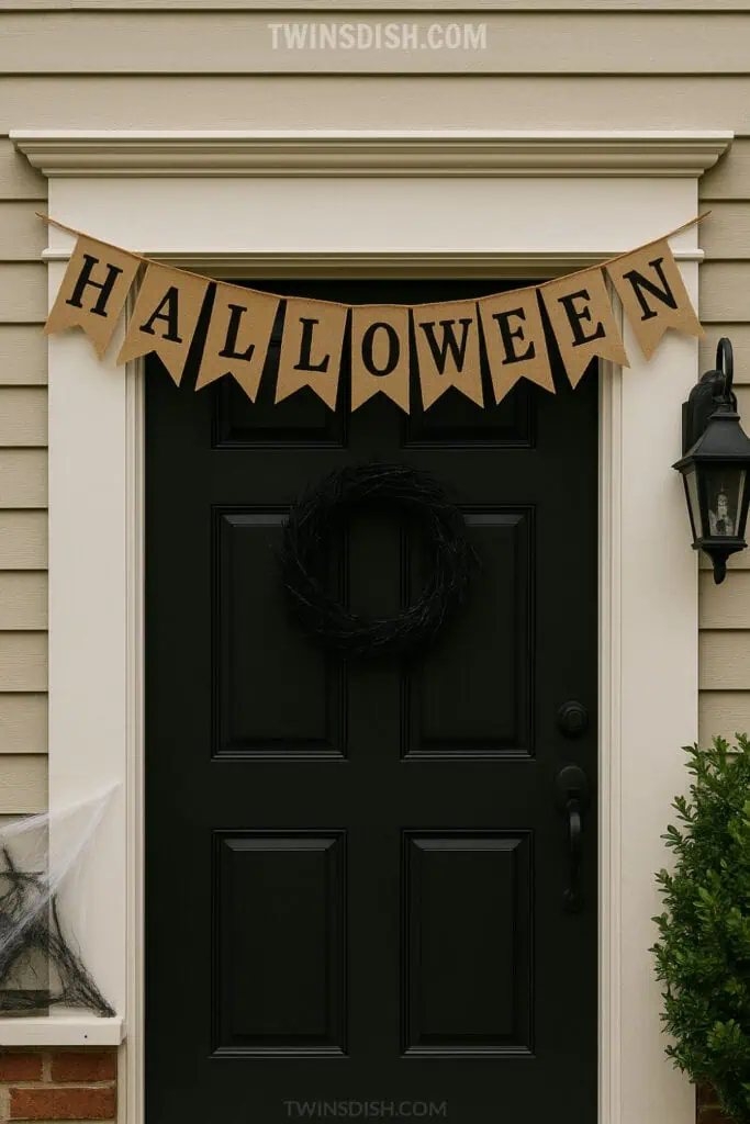 EASY DIY VINTAGE HALLOWEEN BANNER FOR THE FRONT PORCH OR DOOR 