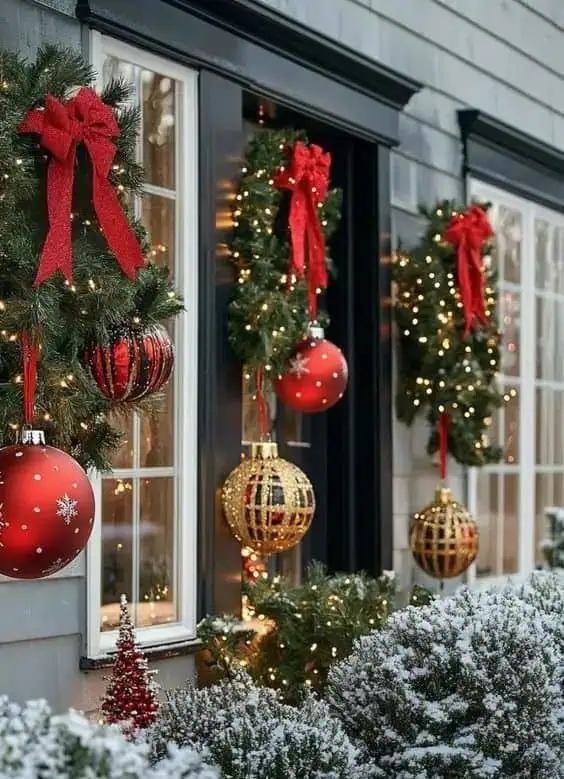 DIY Outdoor Christmas Front Porch Decoration Ideas