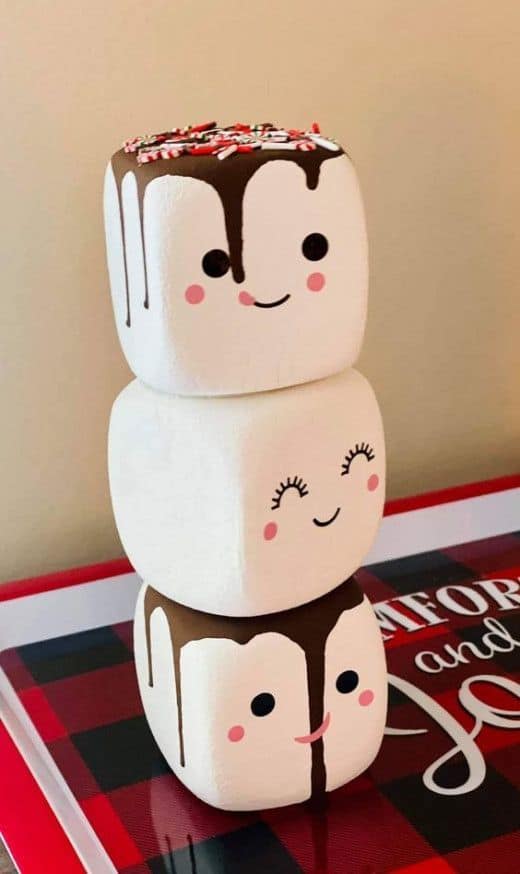 diy dollar tree foam dice marshmallow christmas decoration