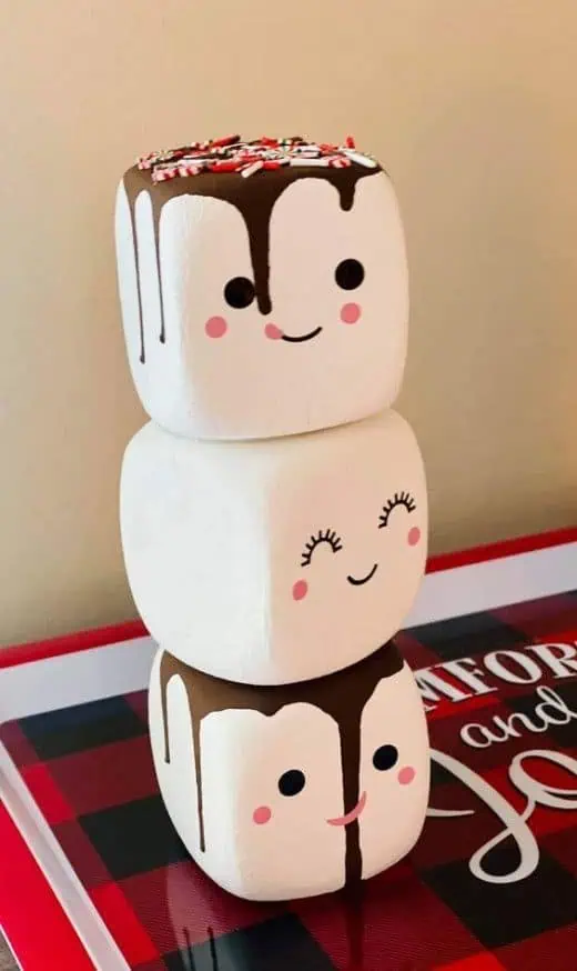diy dollar tree foam dice marshmallow christmas decoration