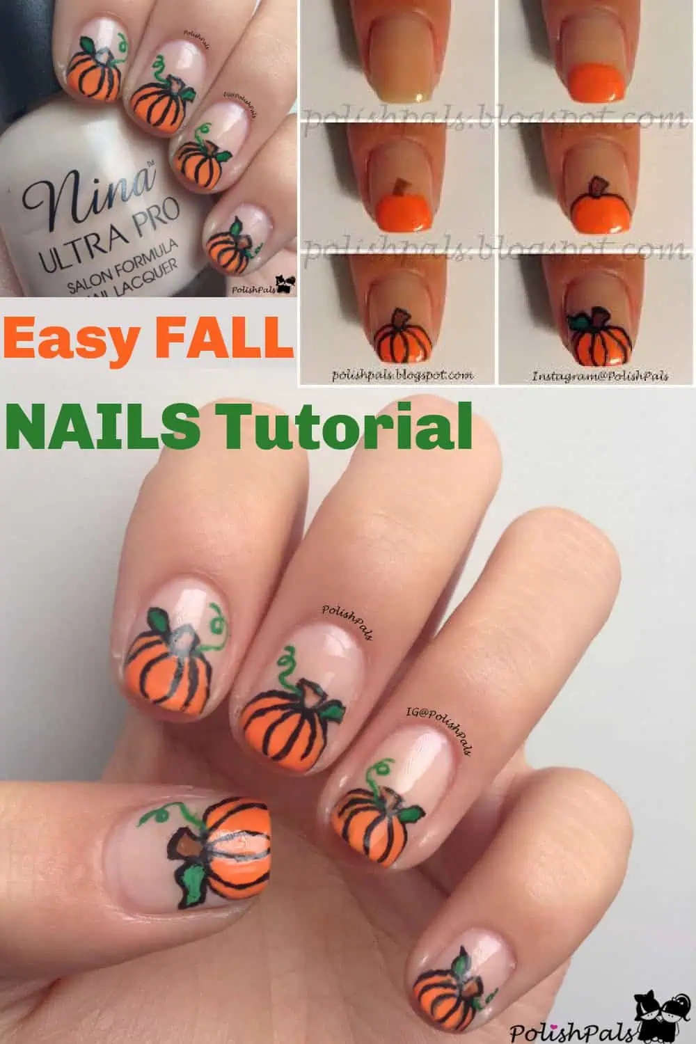 Pumpkin Tip Fall nails how-to tutorial