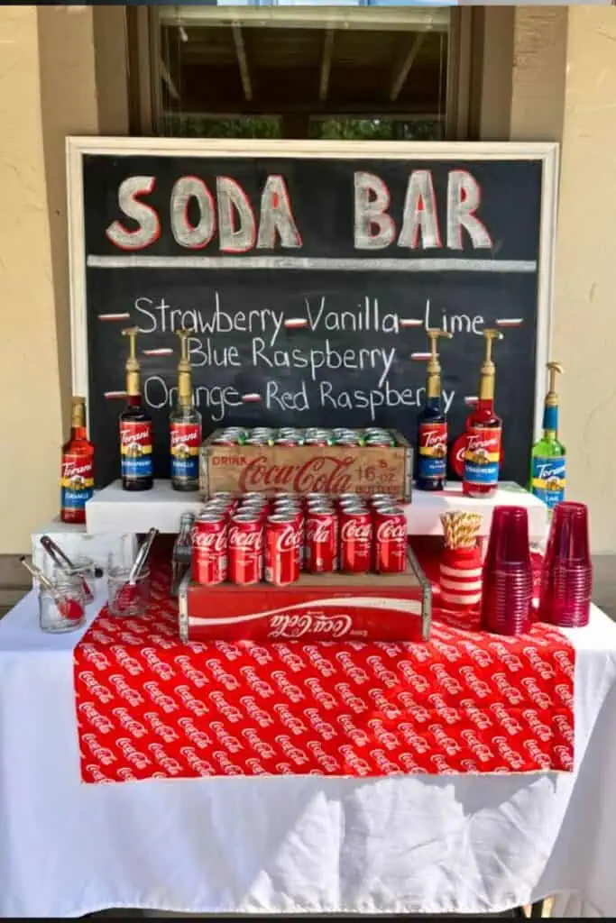 High School Graduation Party Food idea for boys soda bar 