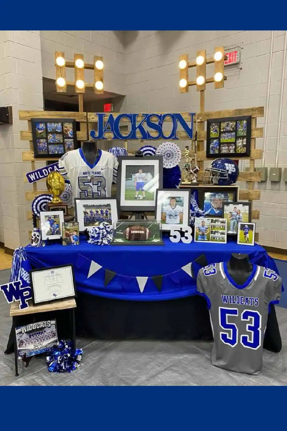 GRADUATION PARTY DECORATION FOR GUYS SENIOR TABLE WITH PALLET WOOD