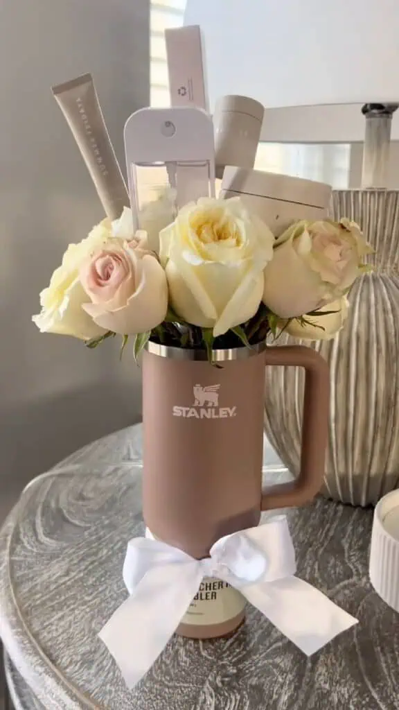 DIY Graduation Gift Ideas beauty Bouquet in Stanley Cup for High School, College, and Teachers