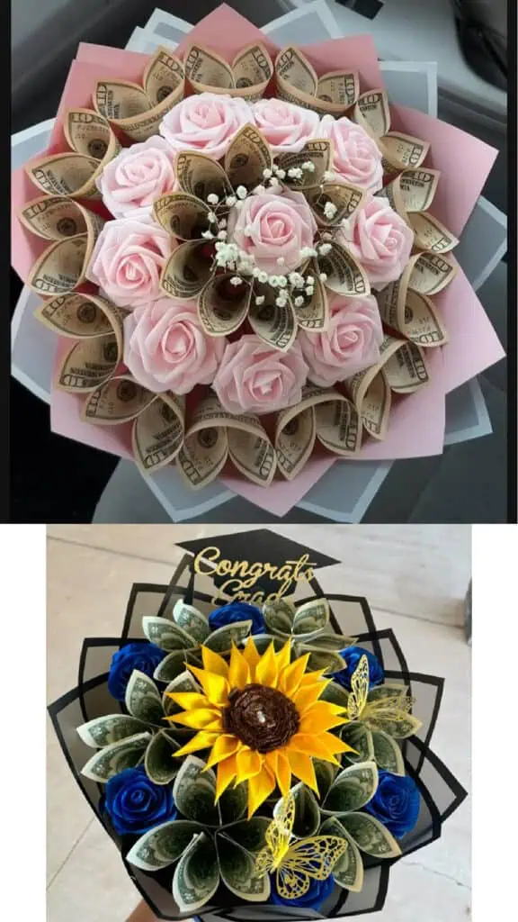 DIY GRADUATION MONEY BOUQUET GIFT IDEA FOR HIGH SCHOOL COLLEGE GIRLS BOYS