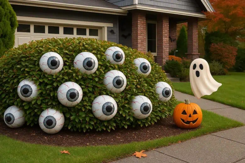 "Eye-catching DIY Halloween decorations for the front porch and backyard—create a spooky, stylish outdoor setup with pumpkins, lanterns, ghostly accents, and fall-themed decor. Perfect for festive autumn vibes and inspiration! #DIYHalloween #FallDecor #OutdoorDecor"