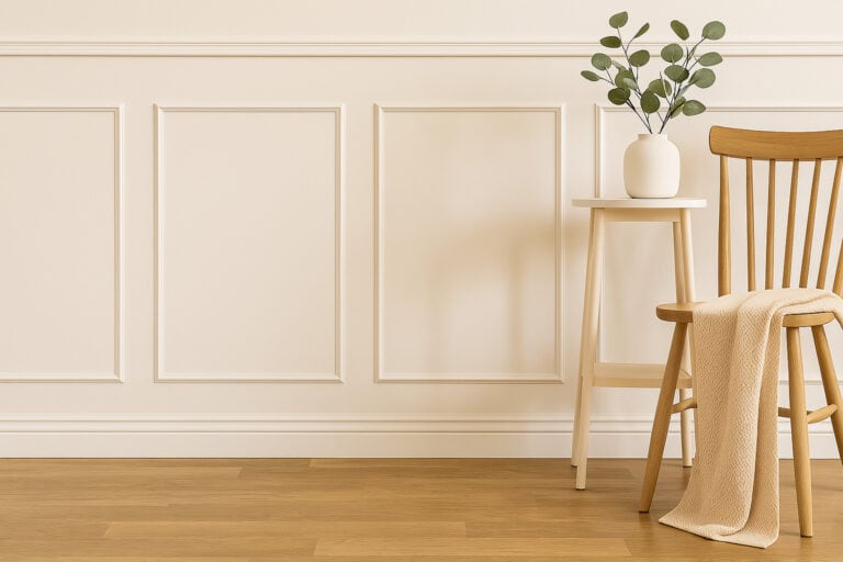 Modern renter-friendly DIY wainscoting tutorial—an easy, budget-friendly way to elevate your space with timeless charm. Perfect for Millennials, Gen Z, and influencers looking to create stunning home decor aesthetics without permanent changes. #DIY #HomeDesign #RenterFriendly"