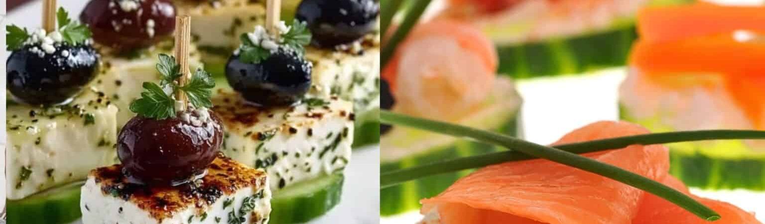easy healthy appetizers party finger foods cucumber bites smoked salmon feta graduation party food ideas