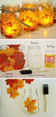 Fall Leaf Votive Craft