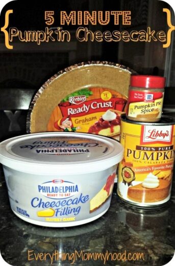 Easy 5 Minute Pumpkin Cheesecake Thanksgiving Dessert