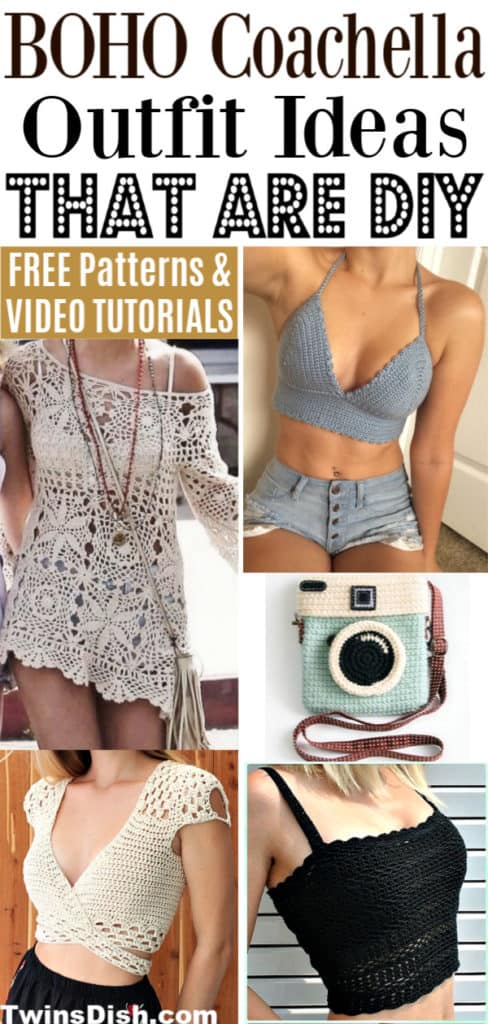 DIY Bohemian Coachella Crochet Outfit Ideas with the best free patterns and video tutorials. Trendy and Cute.