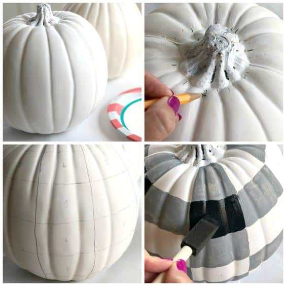 DIY Buffalo Check Pumpkin Fall Craft