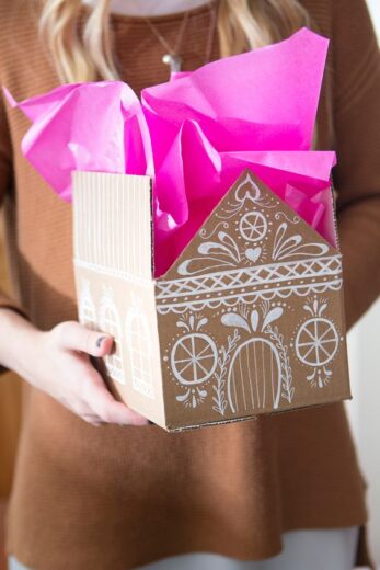 Cardboard Gingerbread House Gift Box