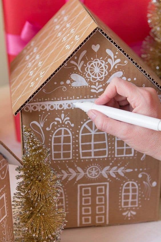 Cardboard Gingerbread Houses