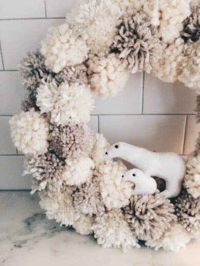 Easy DIY Dollar Store Pom Pom Wreath