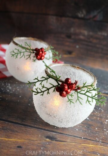 Easy DIY Snowy votive