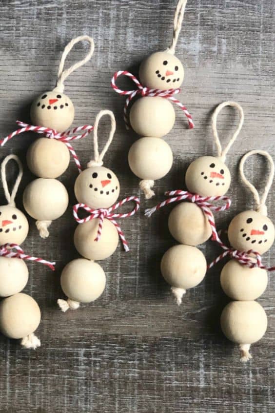 DIY Wood Bead Christmas Ornament