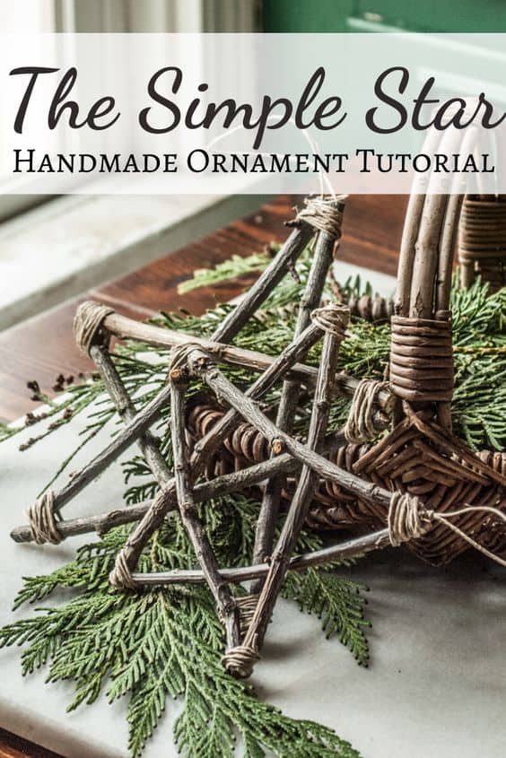 DIY Christmas Tree Stick Star Ornament