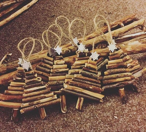 DIY Twig stick Christmas Tree Ornament