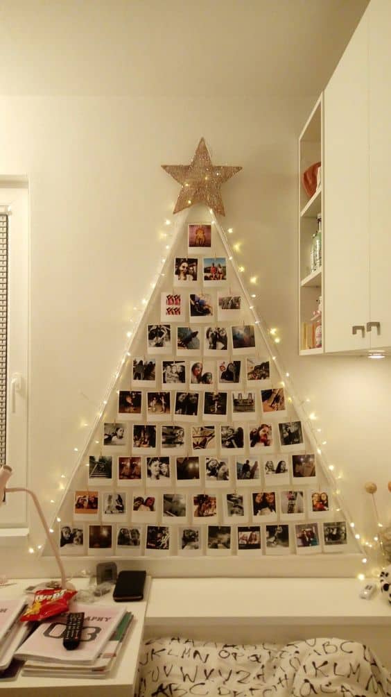Lighted Wall Christmas Decor Tree with Photos