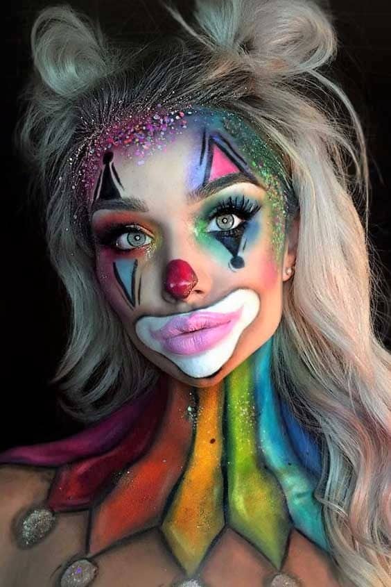 Colorful Clown Make up costume