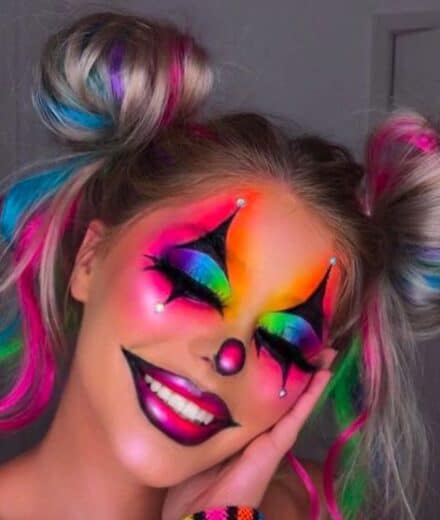 Colorful rainbow Joker Make up costume