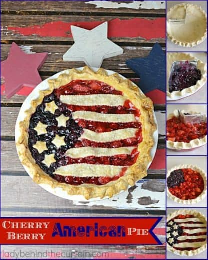 American Fruit pie. Easy DIY 4th of July party ideas for Food and decorations.