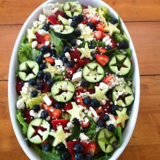 Patriotic salad. Easy DIY 4th of July party ideas for food and decorations.