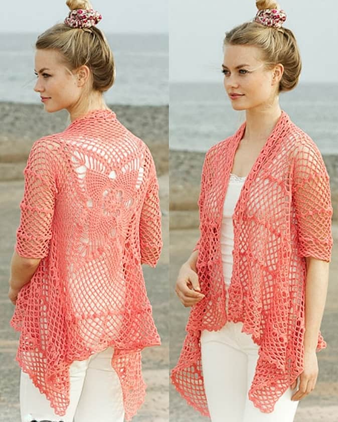 DIY Crochet Floral Lace Jacket with free tutorial and pattern. Chic, elegant, cute. and trendy outfit for Spring or Summer. Also a great gift idea. The best free crotchet patterns and tutorials.