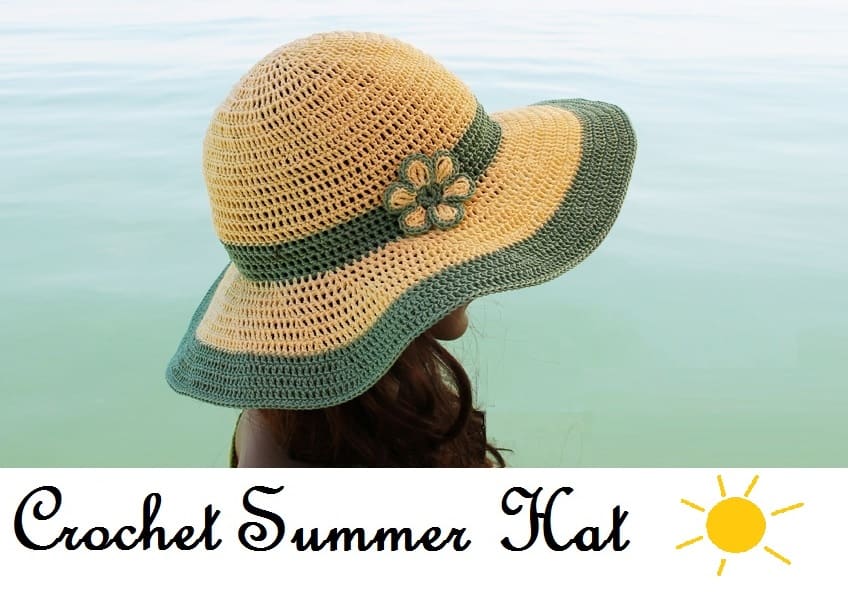 Easy DIY Crochet Sun hat with FREE video tutorial and pattern. Cute, trendy outfit ideas. Also makes a great gift. nd how to tutorial. The best free crotchet patterns and tutorials.