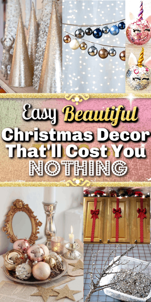 DIY Christmas Decorations that cost you nothing. Glitter / FarmHouse / Christmas crafts / Kids Christmas crafts / Christmas garland