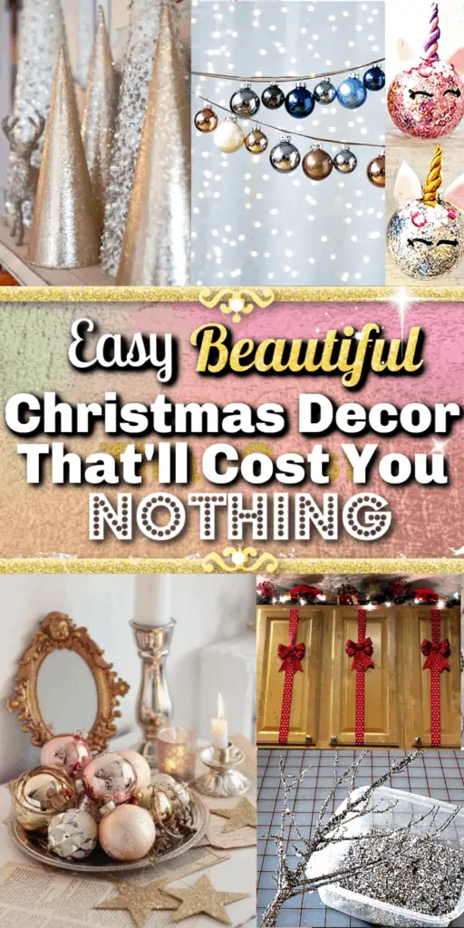 DIY Christmas Decorations that cost you nothing. Glitter / FarmHouse / Christmas crafts / Kids Christmas crafts / Christmas garland
