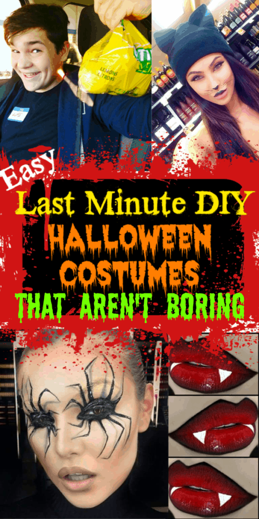 Easy DIY Last Minute Halloween Costumes, Vampire, Cat, Unicorn, Maleficent, Punny, Spider