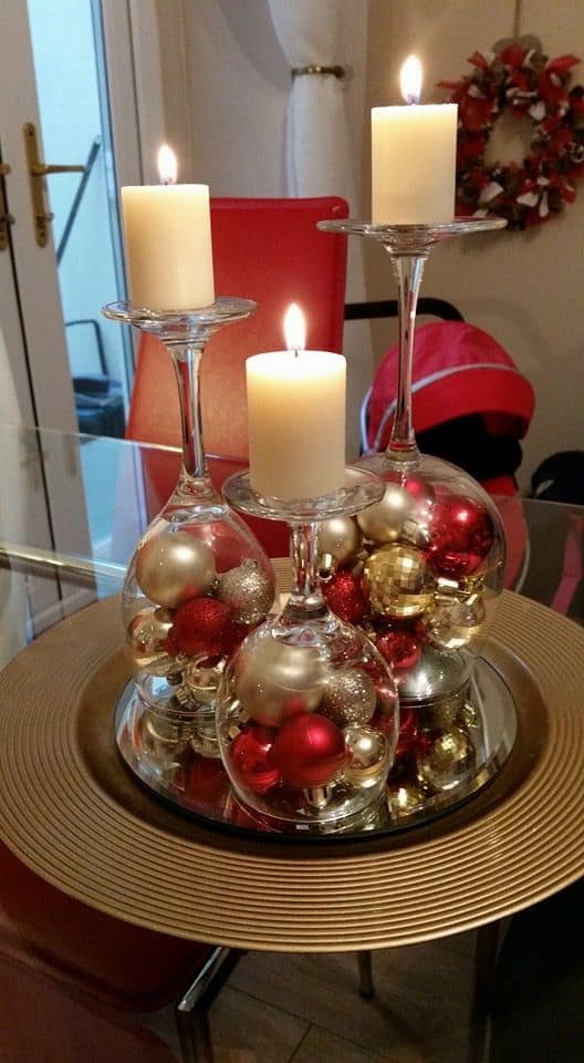 How to make: Easy DIY Christmas Decorations that cost nothing. Elegant Christmas or winter decoration, craft, or wedding centerpiece. Great dollar store decor ideas for the home. #Christmas #Wedding #MantleDecorIdea