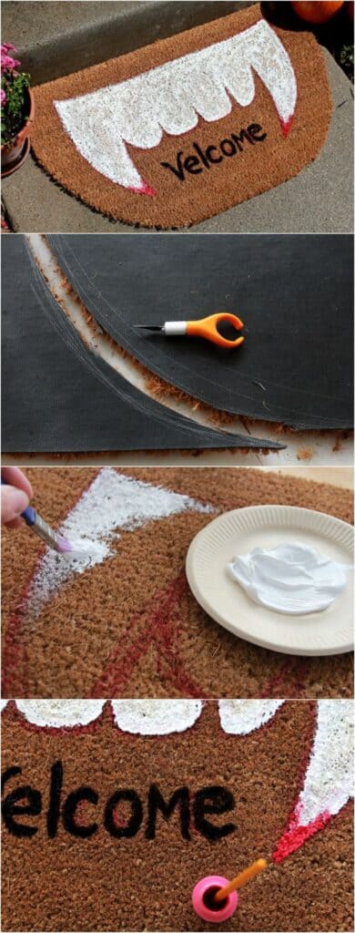 DIY Vampire Welcome Mat Halloween Decor