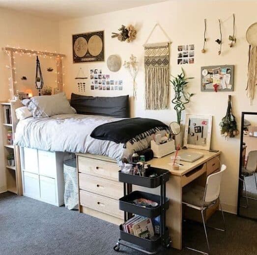 Cute Dorm Room Ideas for College . What Not to do to your dorm room including DIY decorations and organization tips and what to bring to your dorm.