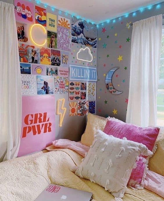 Cute Dorm Room Ideas for College . What Not to do to your dorm room including DIY decorations and organization tips and what to bring to your dorm.