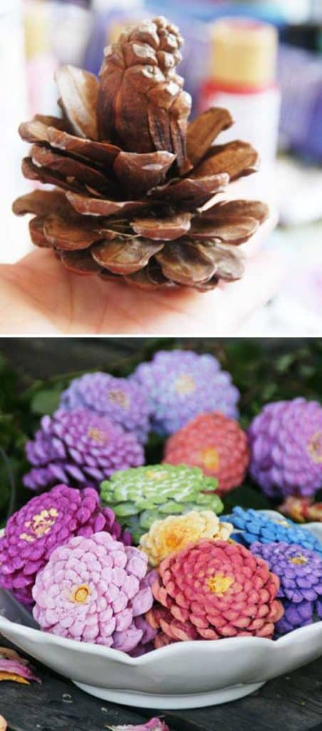 Easy DIY Easter Pinecones craft idea for kids. The Best Easy DIY Easter Decoration Ideas.