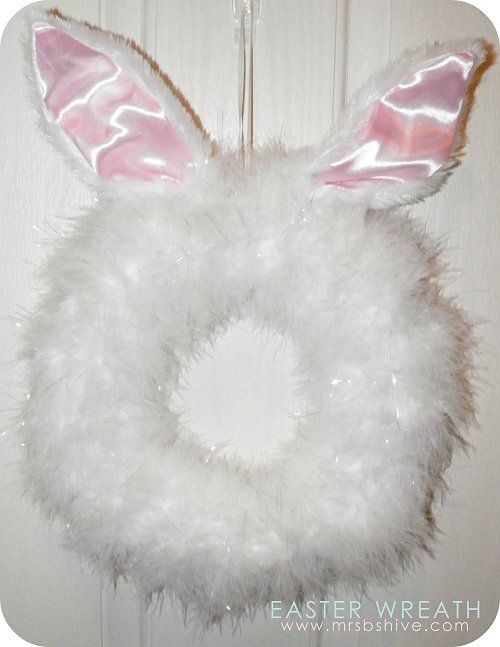 Easy DIY Easter Bunny Wreath dollar store craft decoration idea