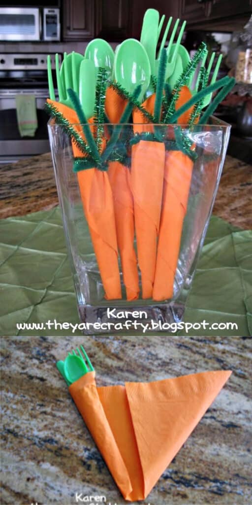 Genius and easy carrot utensils for Easter Dinner, the best DIY tablesetting ideas for brunch