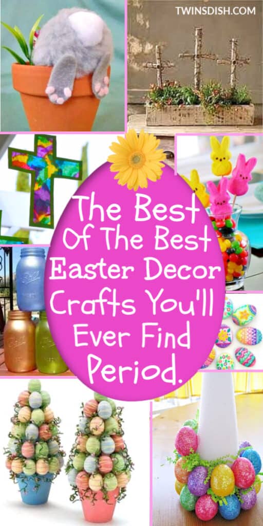 Elegant Dollar Store DIY Easter Decorations Ideas for the home, and outdoor. Includes Christian and Farmhouse crafts kids can make for the table and centerpieces.