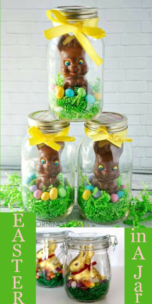 Easy DIY Easter in a mason Jar Bunny Dollar Store Easter craft idea for kids gifts and baskets. The Best Easy DIY Easter Decoration Ideas for Spring