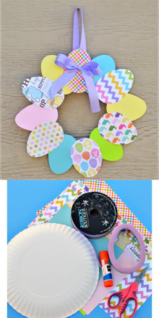 Easter Kids Wreath Easy DIY Dollar Store Craft Decoration kids can make