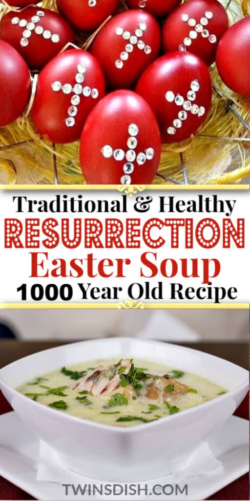 Best Traditional Christian Easter Dinner Soup Recipe symbolizing the resurrection of Jesus. #GreekEaster #MediterraneanDietRecipes #ChickenRecipes #Christian