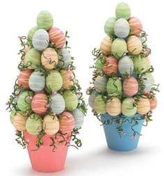 Easy DIY Potted Foam Egg Topiary Tree Easter craft idea for kids. The Best Easy DIY Easter Decoration Ideas.