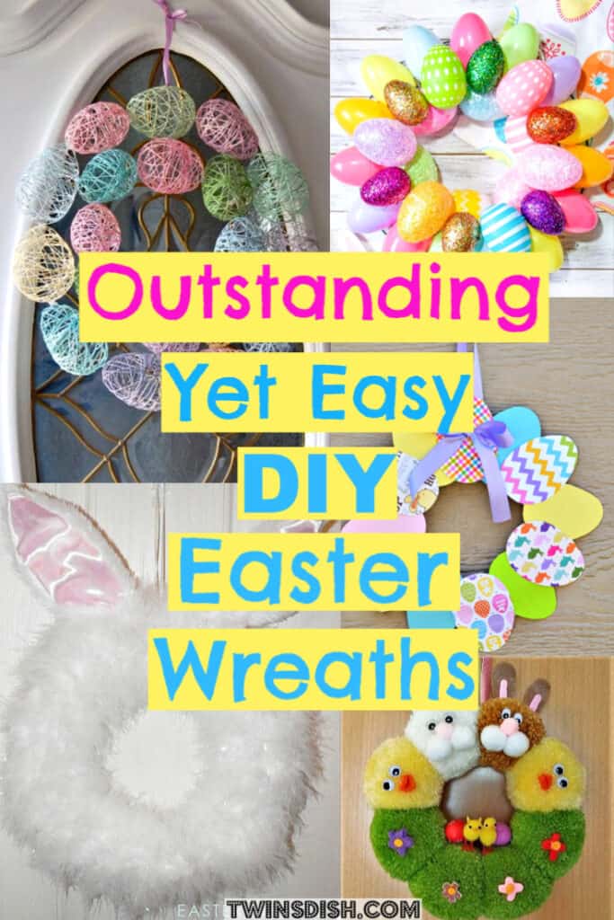 Easter Wreath Ideas that're Easy DIY for front door from Dollar Store #spring #Easter #Wreath #DollarStore #DIY