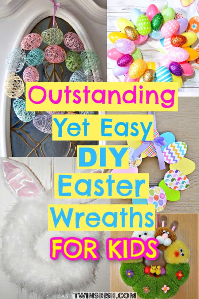 Easter Wreath kids craft Ideas that're Easy DIY for decorations from Dollar Store #Easter #Wreath #DollarStore #kids