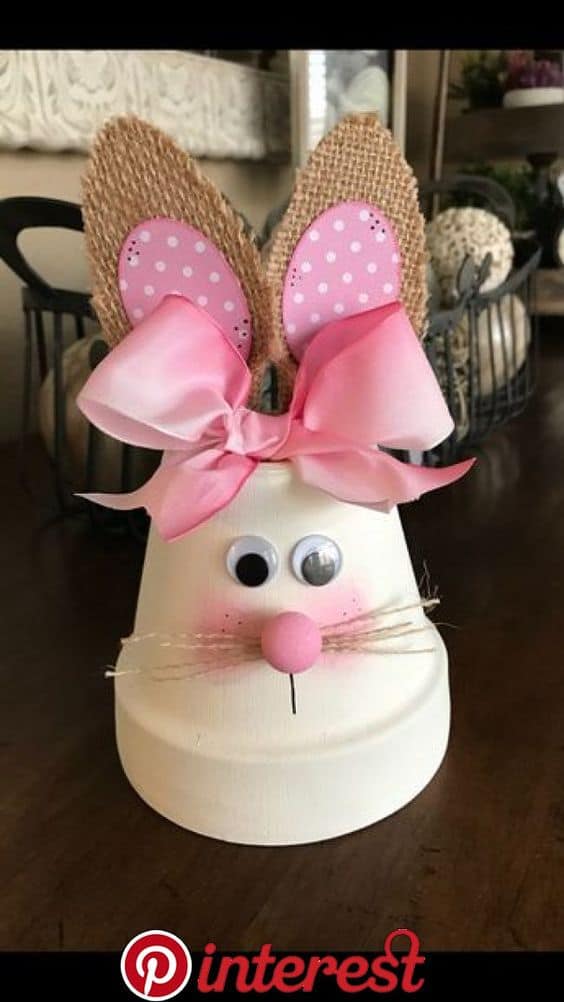 Easy DIY Flower Pot Bunny Easter craft idea for kids. The Best Easy DIY Easter Decoration Ideas.