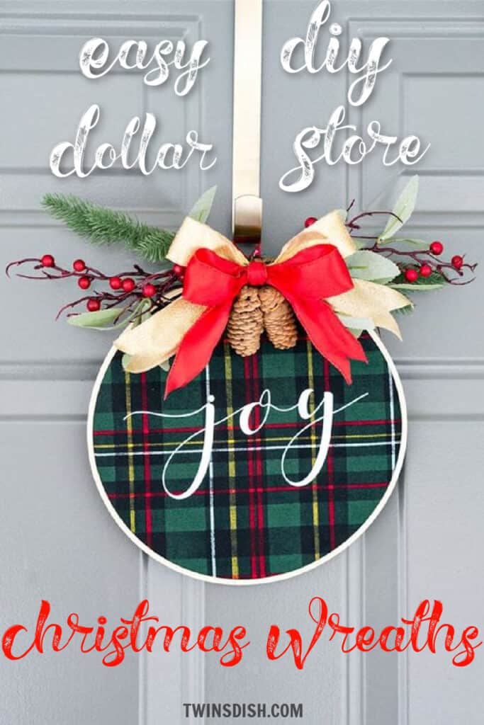 Easy DIY Fabric and Hoop Dollar Store Christmas Wreath