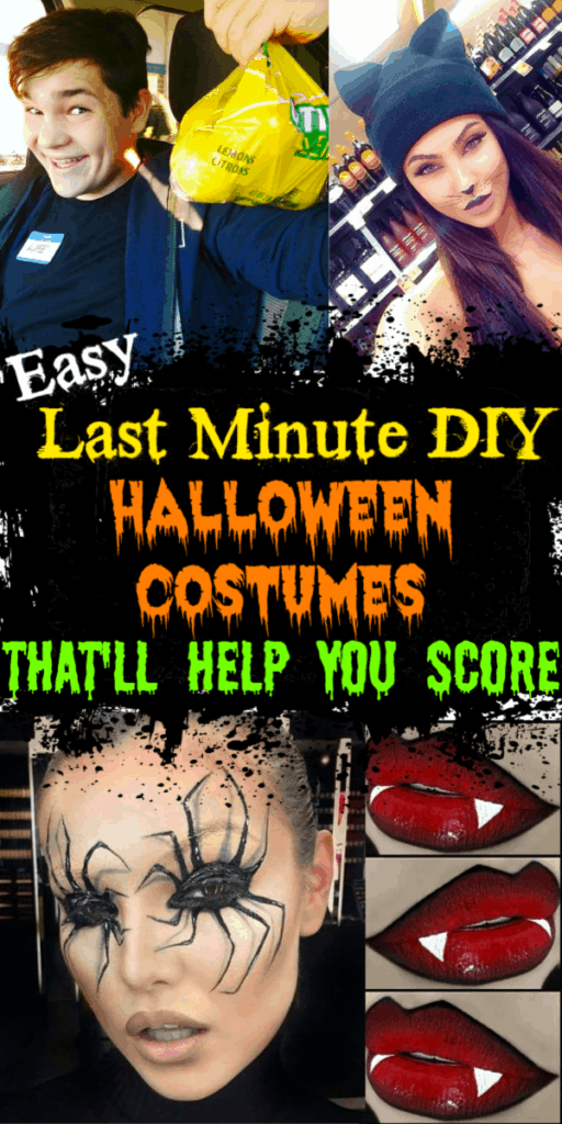 Easy DIY Last Minute Halloween Costumes and Make Up